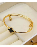 Elegant 4 Leaf Clover Jewelry Set with Necklace, Bracelet & Earrings
